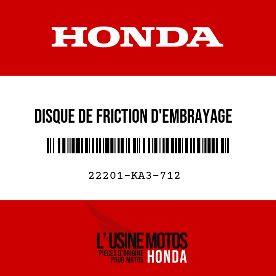 image de 22201-KA3-712 DISQUE DE FRICTION D'EMBRAYAGE
