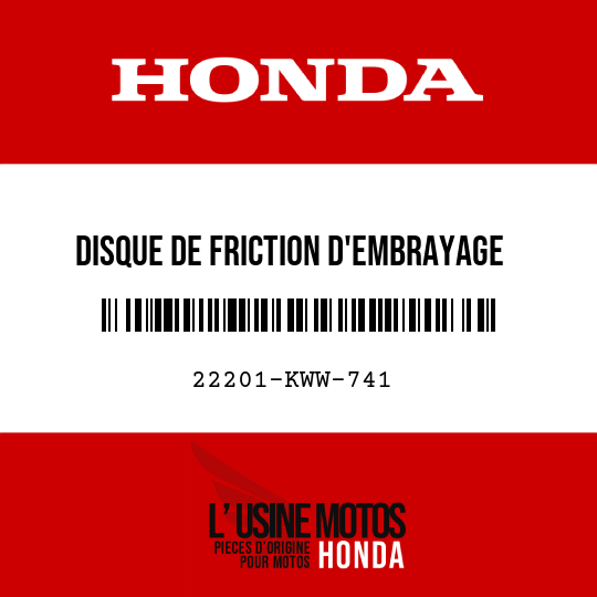 image de 22201-KWW-741 DISQUE DE FRICTION D'EMBRAYAGE (FCC)