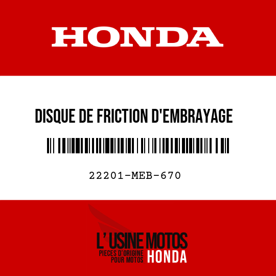 image de 22201-MEB-670 DISQUE DE FRICTION D'EMBRAYAGE