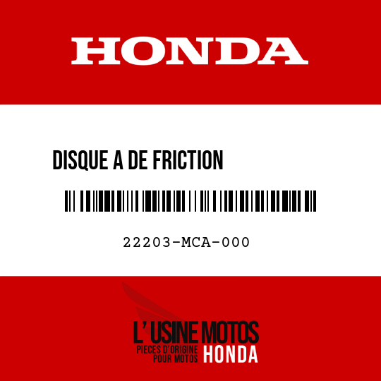 image de 22203-MCA-000 DISQUE A DE FRICTION          D'EMBRAYAGE