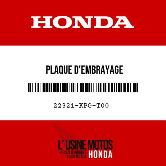 image de 22321-KPG-T00 PLAQUE D'EMBRAYAGE