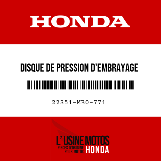 image de 22351-MB0-771 DISQUE DE PRESSION D'EMBRAYAGE