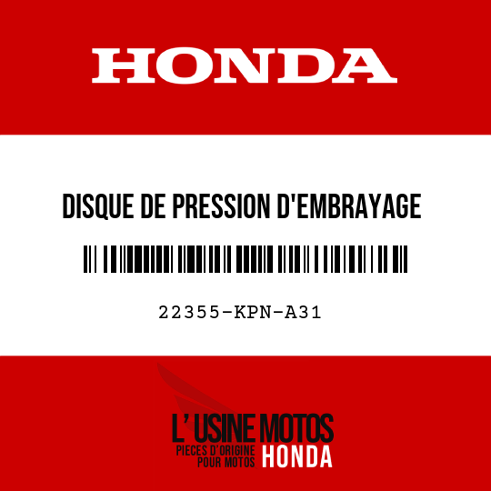 image de 22355-KPN-A31 DISQUE DE PRESSION D'EMBRAYAGE