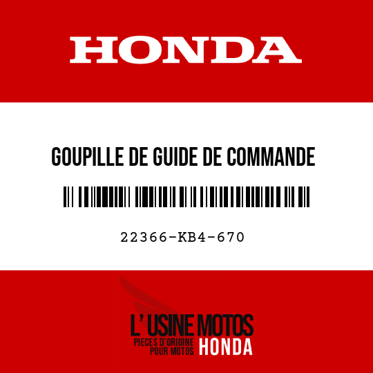 image de 22366-KB4-670 GOUPILLE DE GUIDE DE COMMANDE EMBRAYAGE