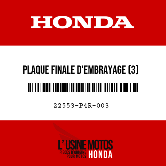 image de 22553-P4R-003 PLAQUE FINALE D'EMBRAYAGE (3) (23MM)