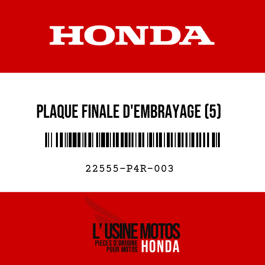 image de 22555-P4R-003 PLAQUE FINALE D'EMBRAYAGE (5) (25MM)