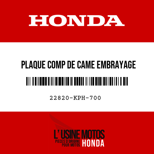 image de 22820-KPH-700 PLAQUE COMP DE CAME EMBRAYAGE