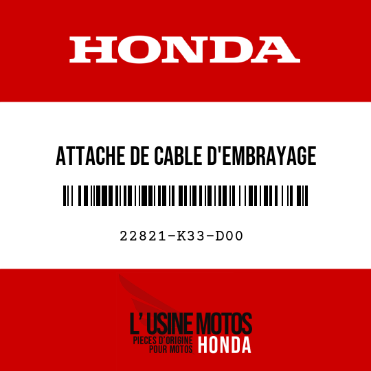 image de 22821-K33-D00 ATTACHE DE CABLE D'EMBRAYAGE