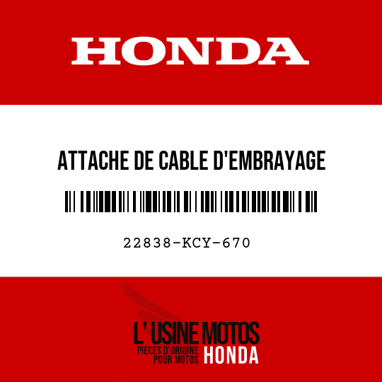 image de 22838-KCY-670 ATTACHE DE CABLE D'EMBRAYAGE