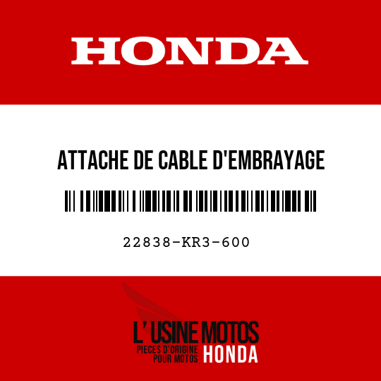 image de 22838-KR3-600 ATTACHE DE CABLE D'EMBRAYAGE
