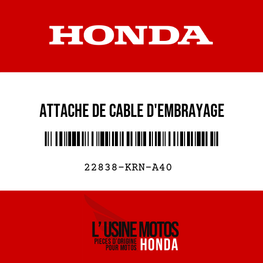 image de 22838-KRN-A40 ATTACHE DE CABLE D'EMBRAYAGE