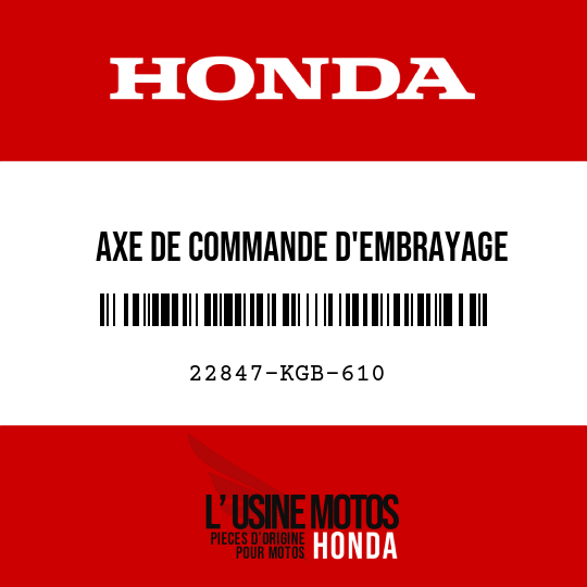 image de 22847-KGB-610 AXE DE COMMANDE D'EMBRAYAGE