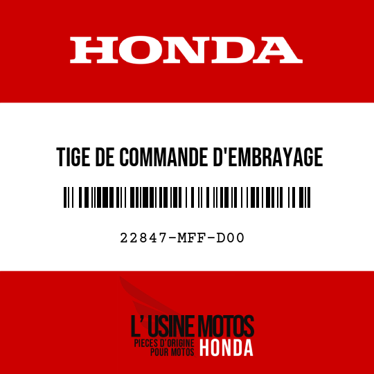 image de 22847-MFF-D00 TIGE DE COMMANDE D'EMBRAYAGE