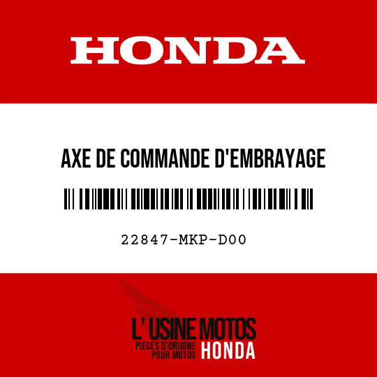 image de 22847-MKP-D00 AXE DE COMMANDE D'EMBRAYAGE