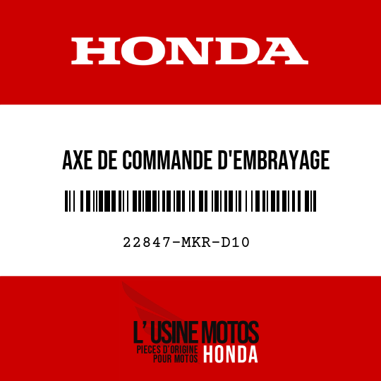 image de 22847-MKR-D10 AXE DE COMMANDE D'EMBRAYAGE