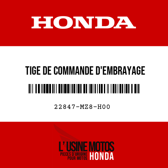 image de 22847-MZ8-H00 TIGE DE COMMANDE D'EMBRAYAGE