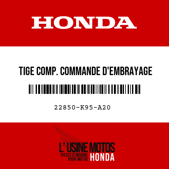 image de 22850-K95-A20 TIGE COMP. COMMANDE D'EMBRAYAGE