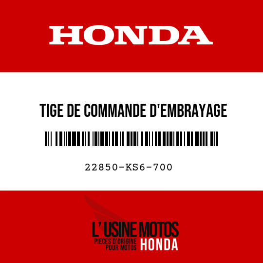 image de 22850-KS6-700 TIGE DE COMMANDE D'EMBRAYAGE