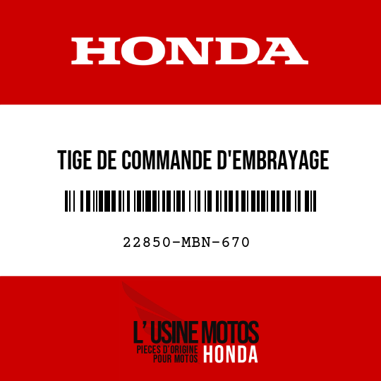 image de 22850-MBN-670 TIGE DE COMMANDE D'EMBRAYAGE