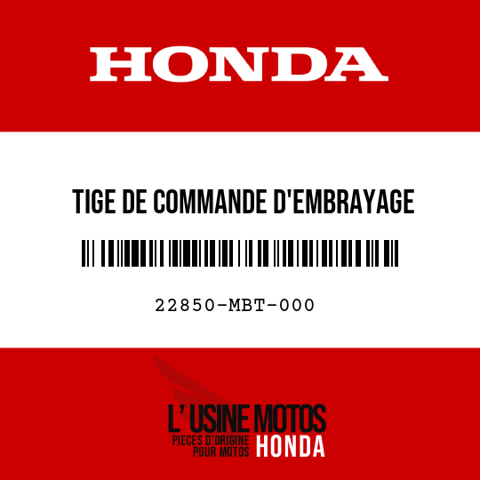 image de 22850-MBT-000 TIGE DE COMMANDE D'EMBRAYAGE