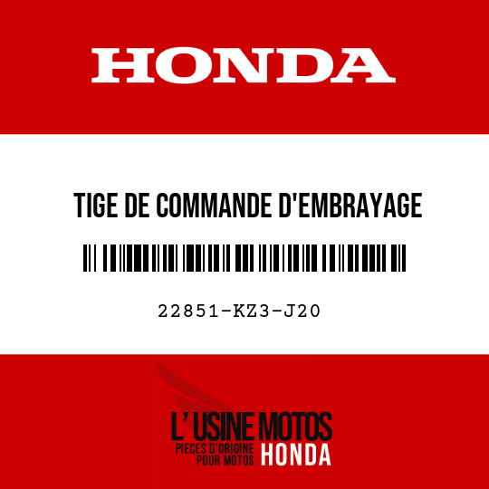 image de 22851-KZ3-J20 TIGE DE COMMANDE D'EMBRAYAGE