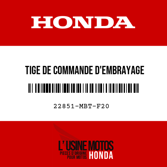 image de 22851-MBT-F20 TIGE DE COMMANDE D'EMBRAYAGE