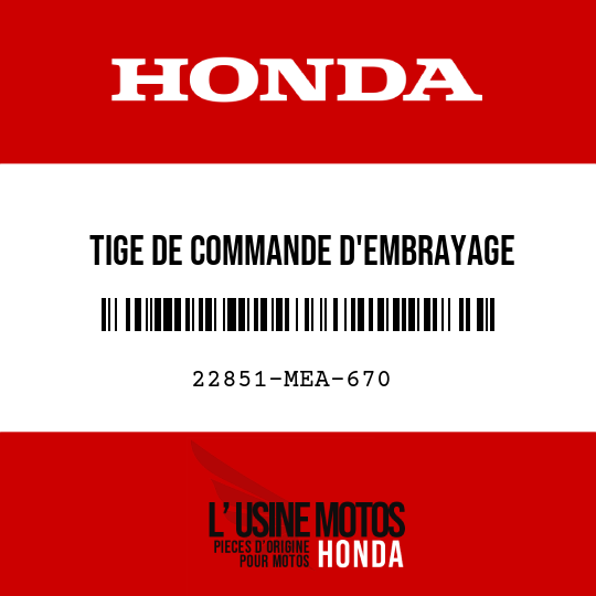 image de 22851-MEA-670 TIGE DE COMMANDE D'EMBRAYAGE