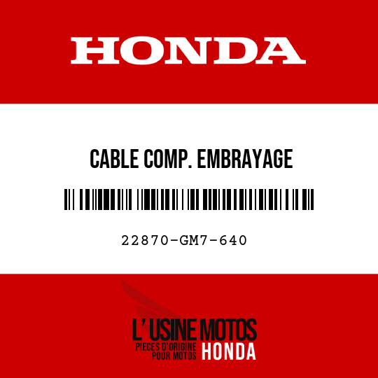 image de 22870-GM7-640 CABLE COMP. EMBRAYAGE