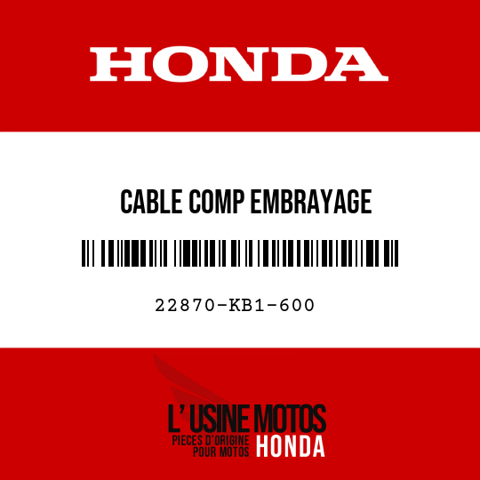 image de 22870-KB1-600 CABLE COMP EMBRAYAGE