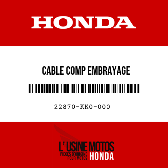 image de 22870-KK0-000 CABLE COMP EMBRAYAGE
