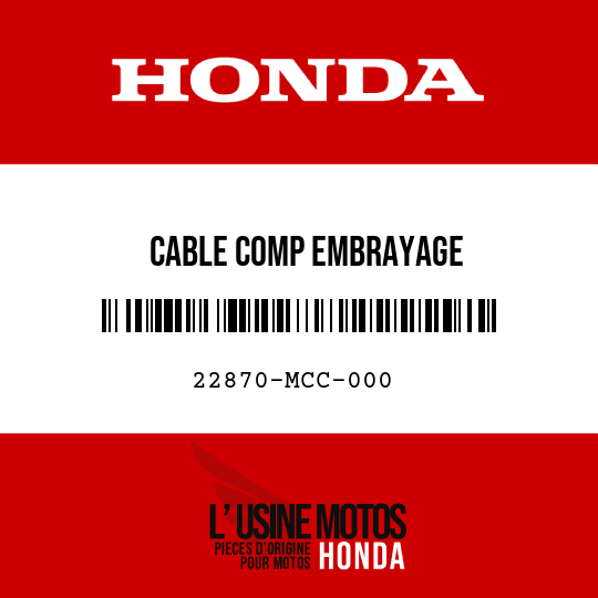 image de 22870-MCC-000 CABLE COMP EMBRAYAGE