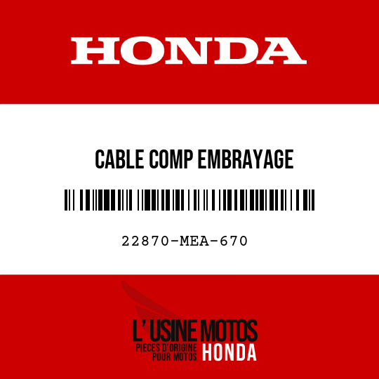 image de 22870-MEA-670 CABLE COMP EMBRAYAGE