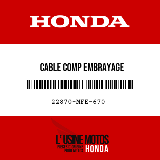 image de 22870-MFE-670 CABLE COMP EMBRAYAGE