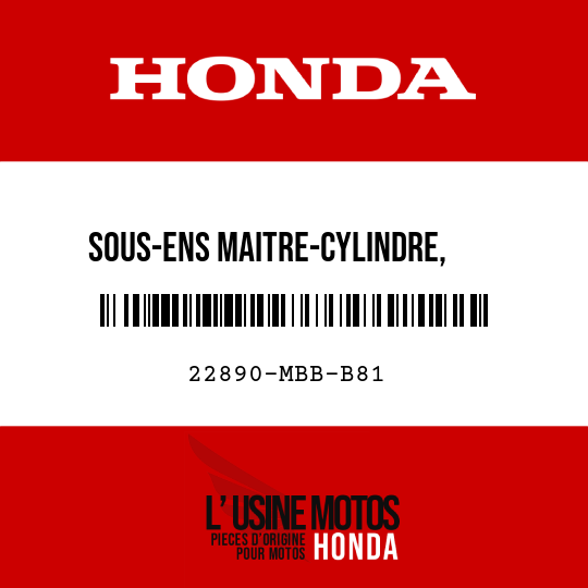image de 22890-MBB-B81 SOUS-ENS MAITRE-CYLINDRE,    EMBRAYAGE
