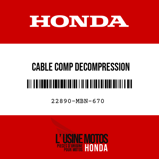 image de 22890-MBN-670 CABLE COMP DECOMPRESSION