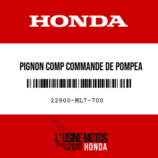 image de 22900-ML7-700 PIGNON COMP COMMANDE DE POMPEA HUILE