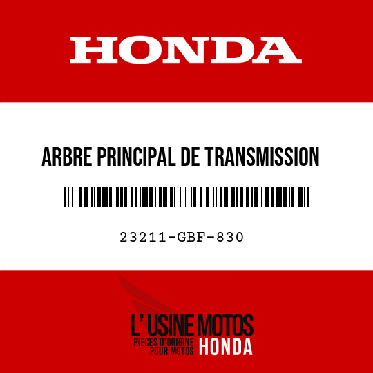 image de 23211-GBF-830 ARBRE PRINCIPAL DE TRANSMISSION (15T)