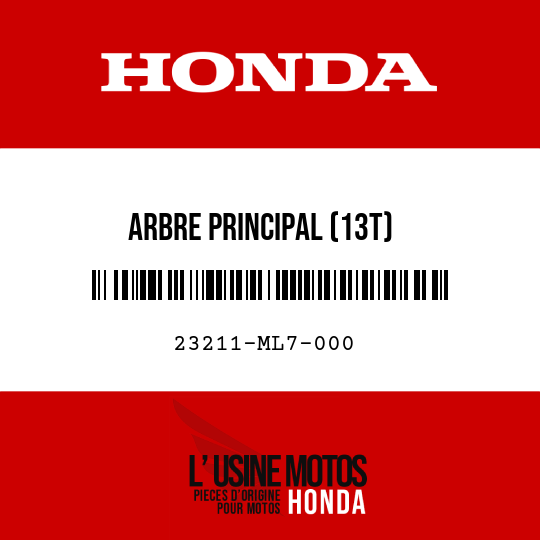 image de 23211-ML7-000 ARBRE PRINCIPAL (13T)