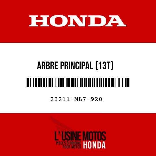 image de 23211-ML7-920 ARBRE PRINCIPAL (13T)