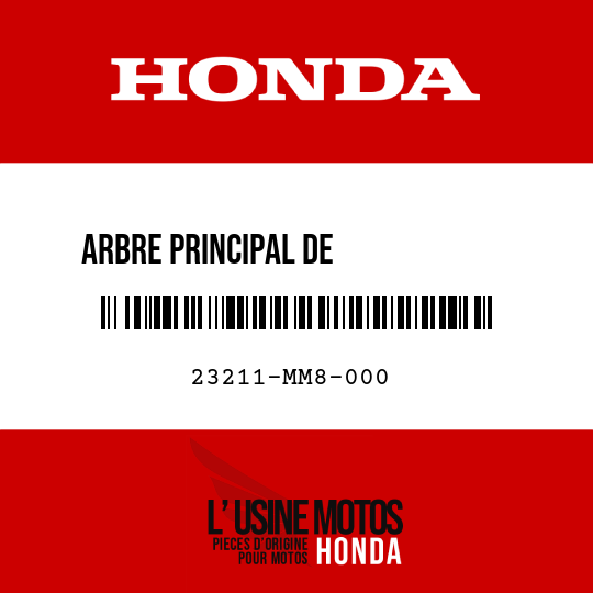 image de 23211-MM8-000 ARBRE PRINCIPAL DE            TRANSMISSION (16T)