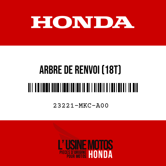 image de 23221-MKC-A00 ARBRE DE RENVOI (18T)