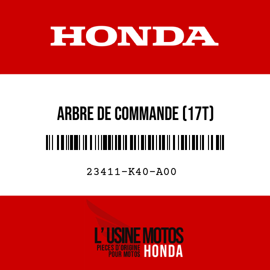 image de 23411-K40-A00 ARBRE DE COMMANDE (17T)