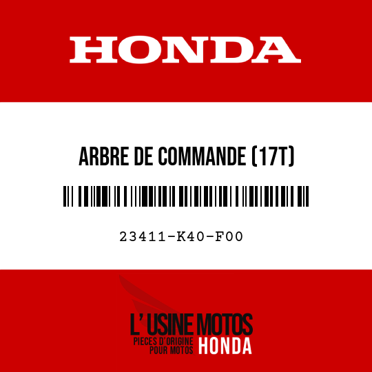 image de 23411-K40-F00 ARBRE DE COMMANDE (17T)