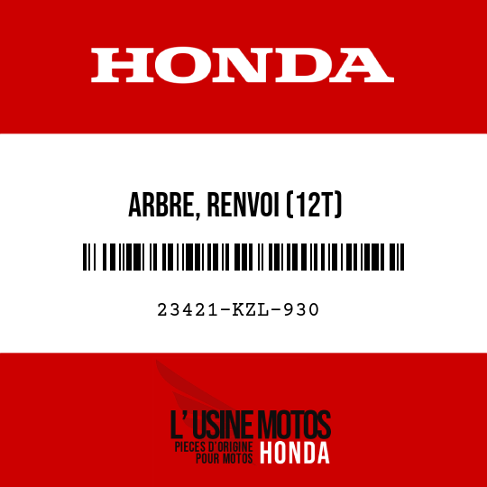 image de 23421-KZL-930 ARBRE, RENVOI (12T)
