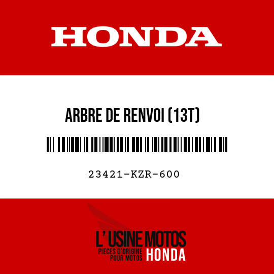 image de 23421-KZR-600 ARBRE DE RENVOI (13T)