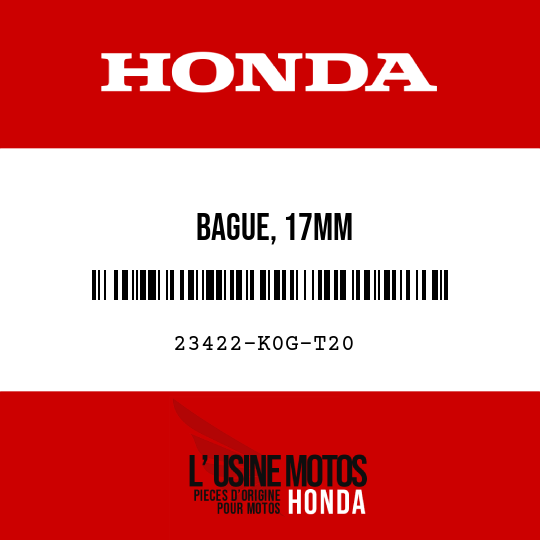 image de 23422-K0G-T20 BAGUE, 17MM