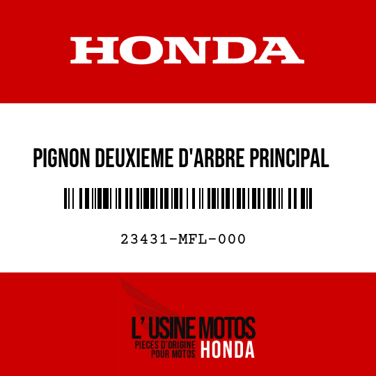 image de 23431-MFL-000 PIGNON DEUXIEME D'ARBRE PRINCIPAL (18T)
