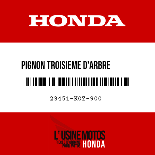 image de 23451-K0Z-900 PIGNON TR0ISIEME D'ARBRE      PRINCIPAL (27T)