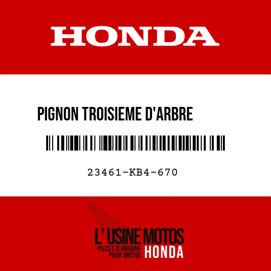 image de 23461-KB4-670 PIGNON TR0ISIEME D'ARBRE      PRINCIPAL (21T)