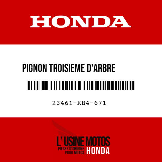 image de 23461-KB4-671 PIGNON TR0ISIEME D'ARBRE      PRINCIPAL (21T)